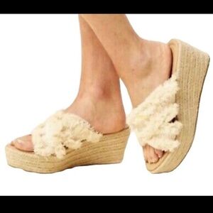 Altard State Wales Espadrille Raffia Platform Slide Sandals Sz 7